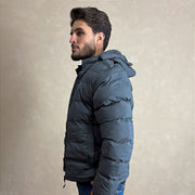 Jaqueta De Frio Intenso Casaco Forrado Estiloso Puffer Cinza