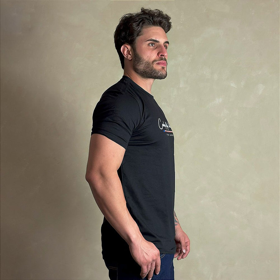 Camiseta Masculina Country Life Preta Algodão Paint Horse