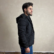 Jaqueta Masculina Puffer Blusa De Frio Com Capuz Preto