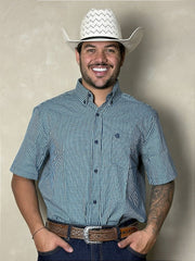 Camisa Country Xadrez Manga Curta Masculina Western Texas