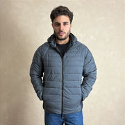Jaqueta Puffer Bobojaco Capuz Removível Blusa De Frio Cinza