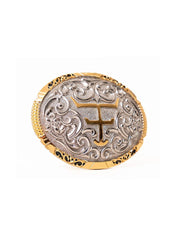 Fivela Texas Farm Original Country Prata e Dourada Western
