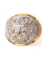 Fivela Texas Farm Original Country Prata e Dourada Western
