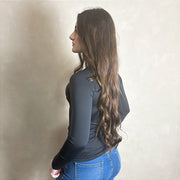 Camisa UV Feminina Manga Longa Country Agro Texanos Preta