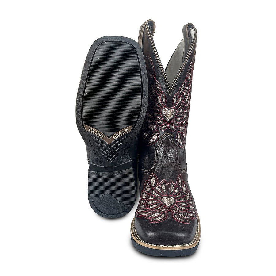 Bota Feminina Texana Country Bico Quadrado Brilho Cavalgada