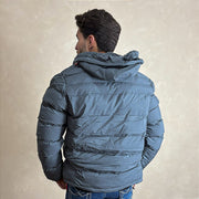 Jaqueta De Frio Intenso Casaco Forrado Estiloso Puffer Cinza