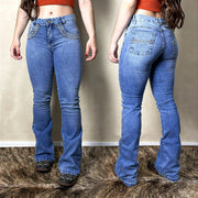 Calça Jeans Feminina Flare West Country Texana Farm Clara