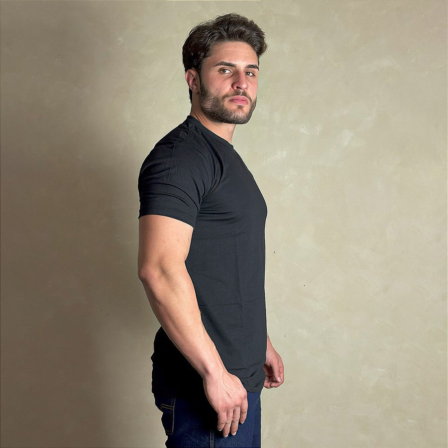 Camiseta Masculina Country Preta Manga Curta Paint Horse