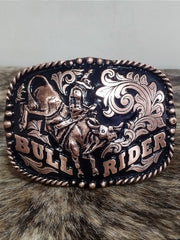 Fivela Bull Rider Bronze Master Country Cowboy Rodeio Western