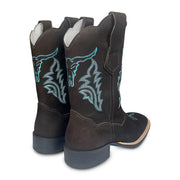 Bota Feminina Texana Bico Quadrado Solado Borracha Rodeio
