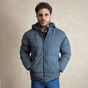 Jaqueta De Frio Intenso Casaco Forrado Estiloso Puffer Cinza