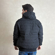 Jaqueta Casaco Masculino Blusa Puffer Inverno Zíper Preto