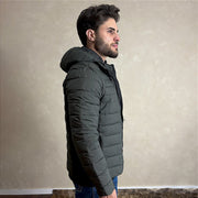 Jaqueta Puffer Bobojaco Capuz Removível Blusa De Frio Verde